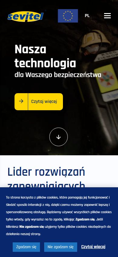 Sevitel: nowa strona firmowa w miejsce 10-letniej: widok na telefonie