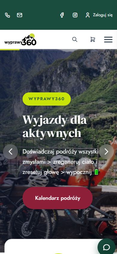 Wyprawy 360: rezerwacje wypraw z zaliczkami i dopłatami: widok na telefonie
